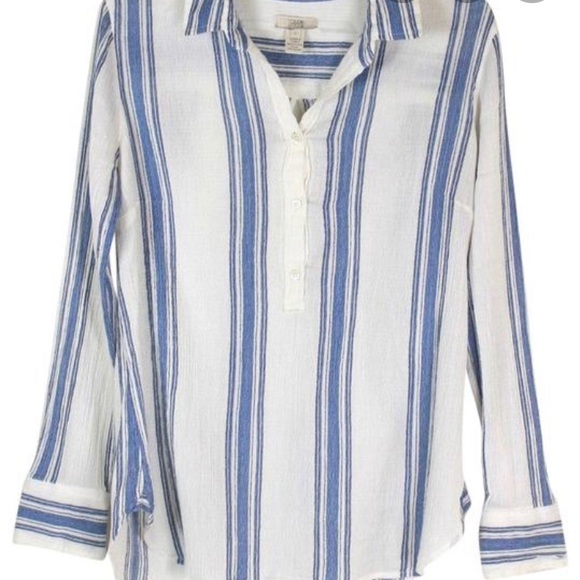 J Crew crinkled popover shirt - Picture 2 of 8